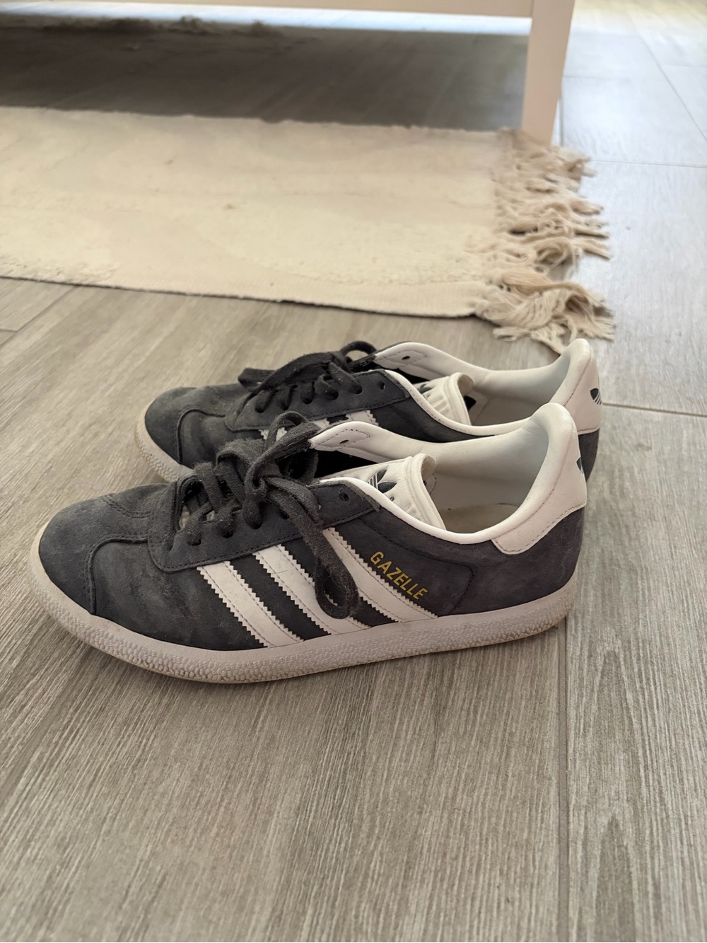 Adidas Gazelle Suede Sneakers in Charcoal and White
